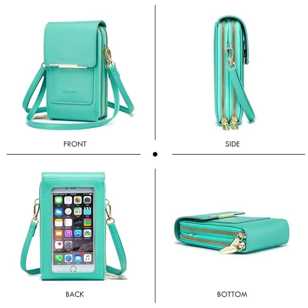 NWT Roulens Crossbody Bag Cellphone Card Holder Wallet Touchscreen - Picture 2 of 5